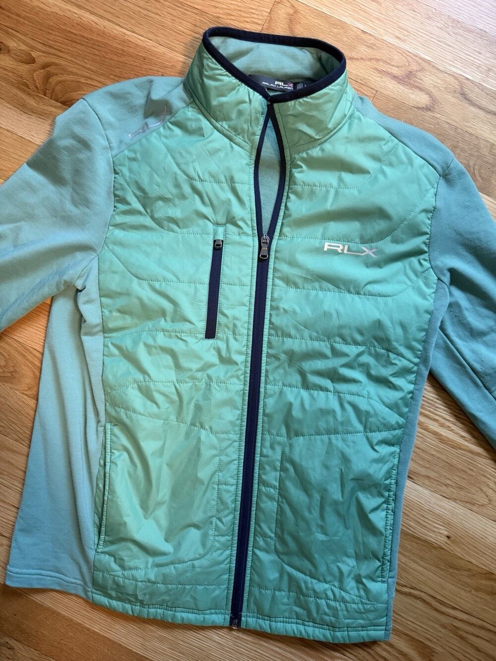 Men’s Small polo RLX hybrid quilted golf jacket sand hollow green
